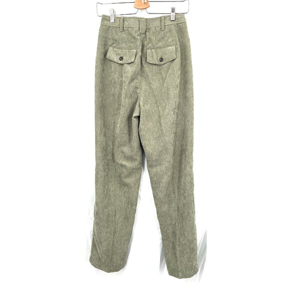Madewell Curvy Corduroy High Rise waist Tapered Pant olive green boho neutral 00 - Picture 11 of 15